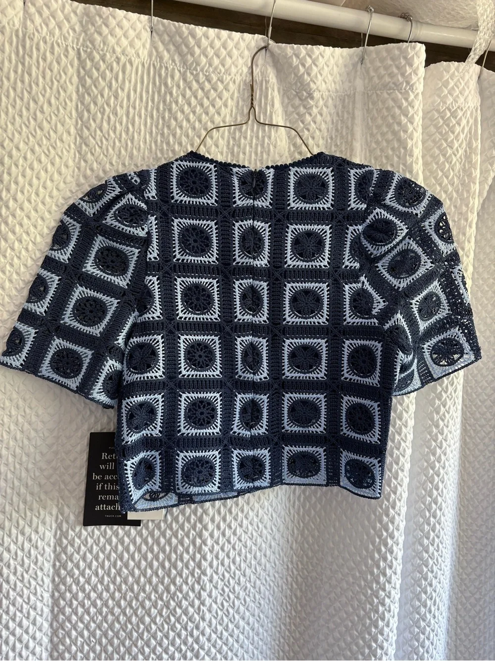 NWT Navy and Sky Blue Crochet Banks Top - Tuckernuck / Hyacinth House
